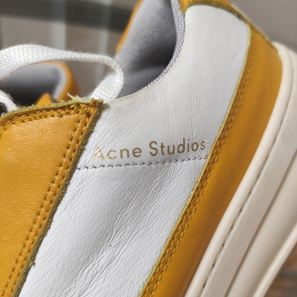 Acne Studios Yellow And White Perey Sneakers - Picture 8 of 11